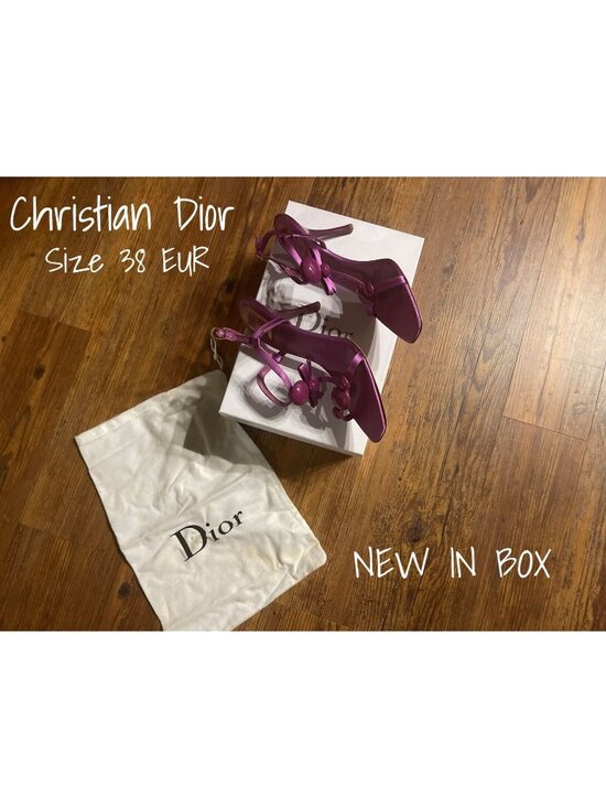 Dior Shoes - Christian Dior Jaipur Leather T-Strap Sandals Purple Size 38 EUR New In Box